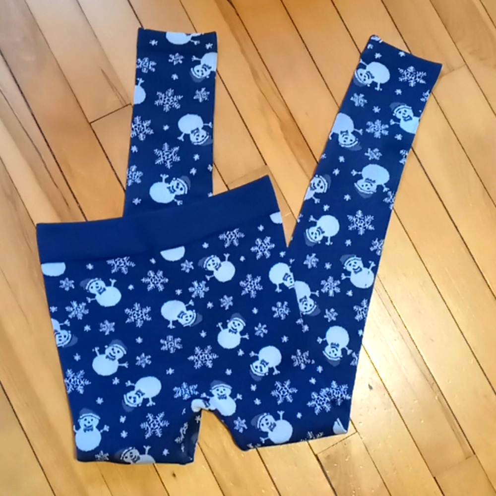 NWOT Snowman fleece leggings
